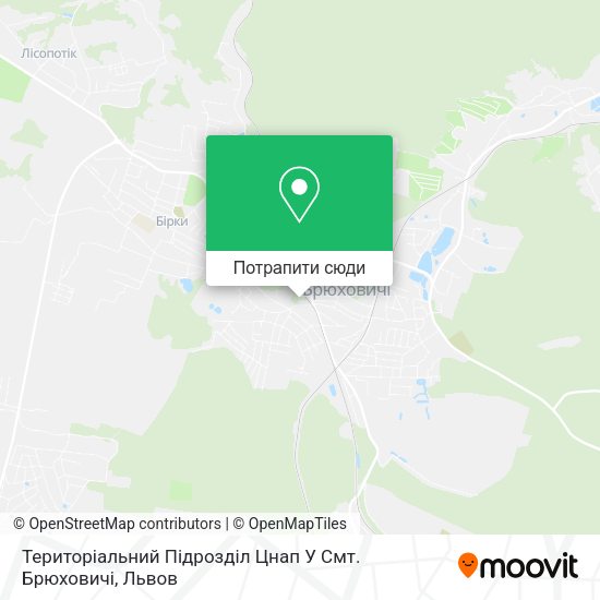 Карта Територіальний Підрозділ Цнап У Смт. Брюховичі