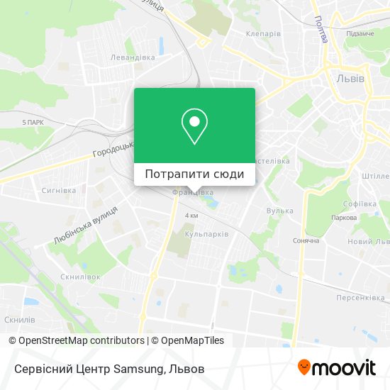 Карта Сервісний Центр Samsung