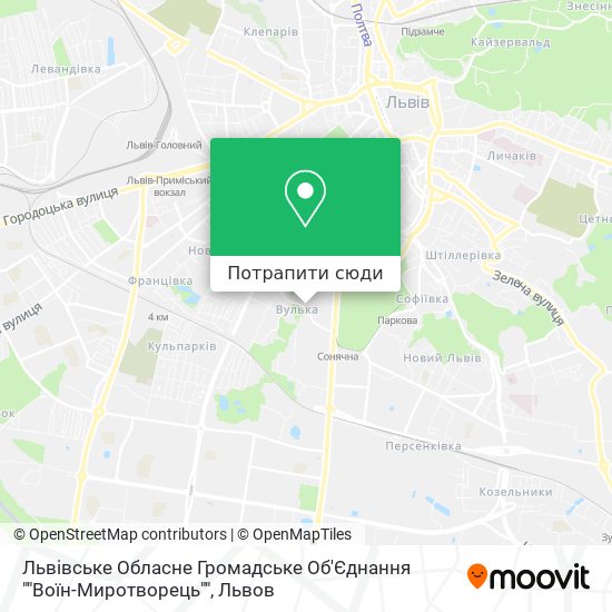Карта Львівське Обласне Громадське Об'Єднання ""Воїн-Миротворець""
