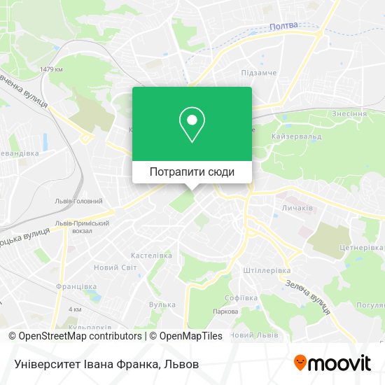 Карта Університет Івана Франка