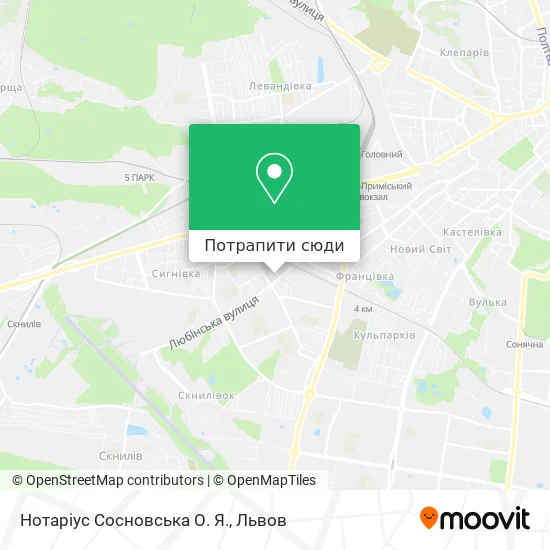Карта Нотаріус Сосновська О. Я.