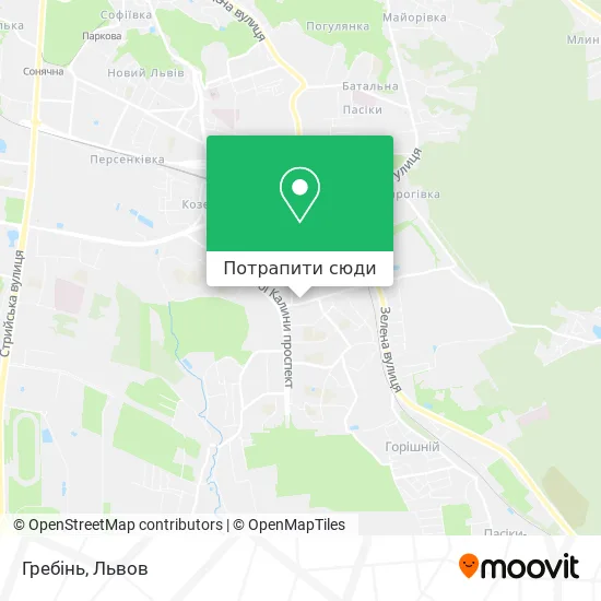 Карта Гребінь