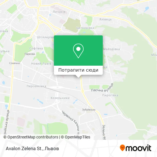 Карта Avalon Zelena St.