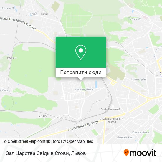 Карта Зал Царства Свідків Єгови