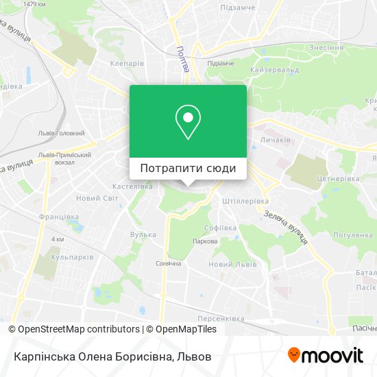 Карта Карпінська Олена Борисівна