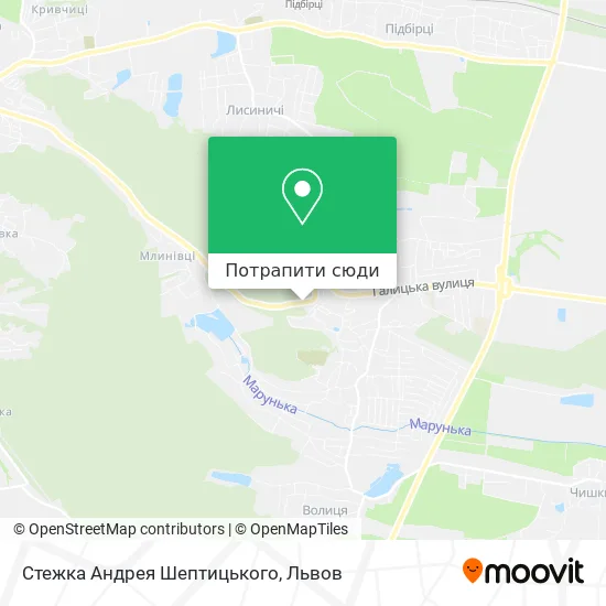 Карта Стежка Андрея Шептицького