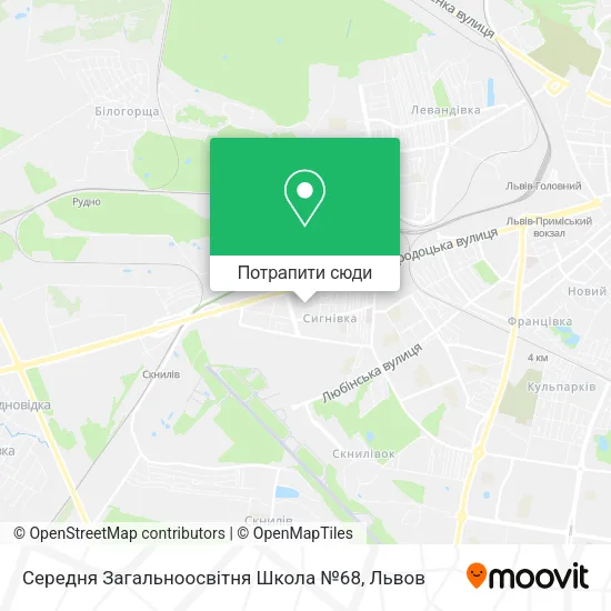 Карта Середня Загальноосвітня Школа №68