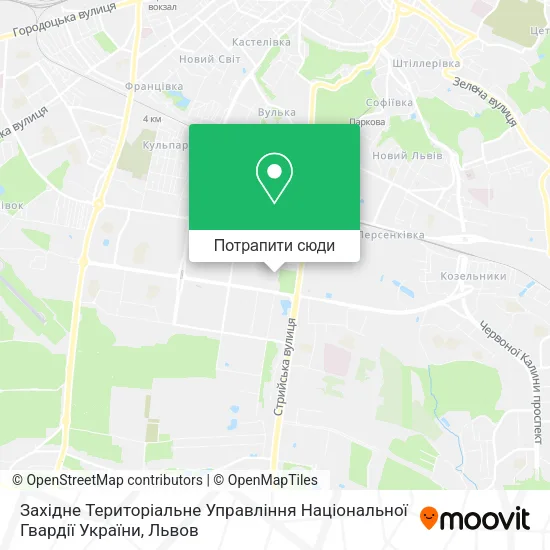 Карта Західне Територіальне Управління Національної Гвардії України