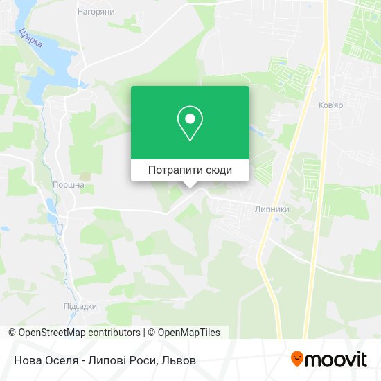 Карта Нова Оселя - Липові Роси
