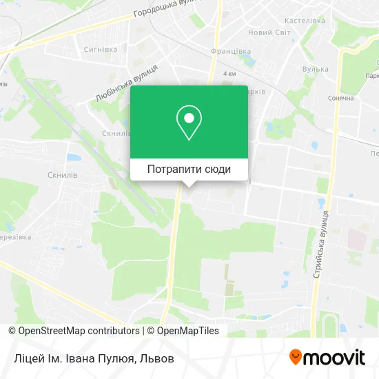 Карта Ліцей Ім. Івана Пулюя