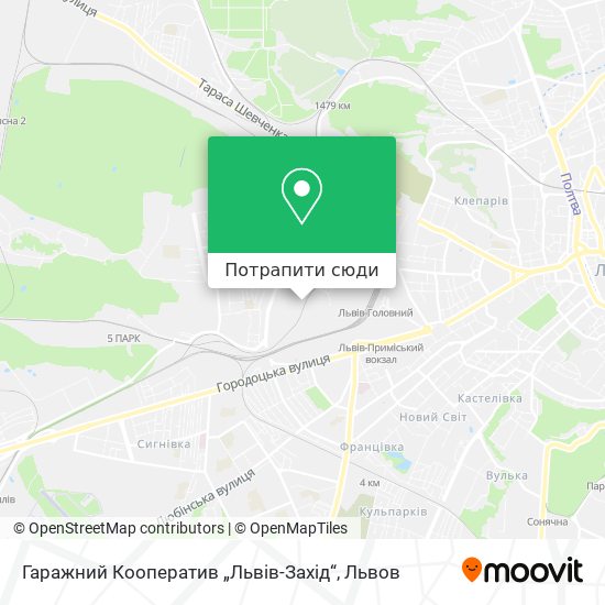 Карта Гаражний Кооператив „Львів-Захід“