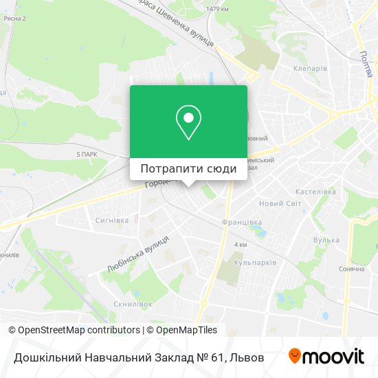 Карта Дошкільний Навчальний Заклад № 61