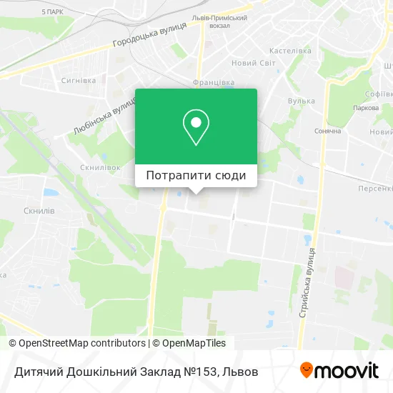 Карта Дитячий Дошкільний Заклад №153