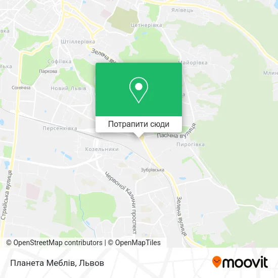 Карта Планета Меблів