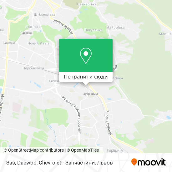 Карта Заз, Daewoo, Chevrolet - Запчастини