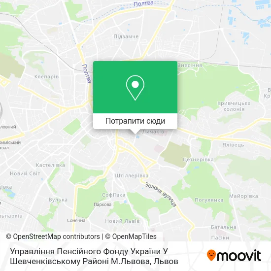 Карта Управління Пенсійного Фонду України У Шевченківському Районі М.Львова