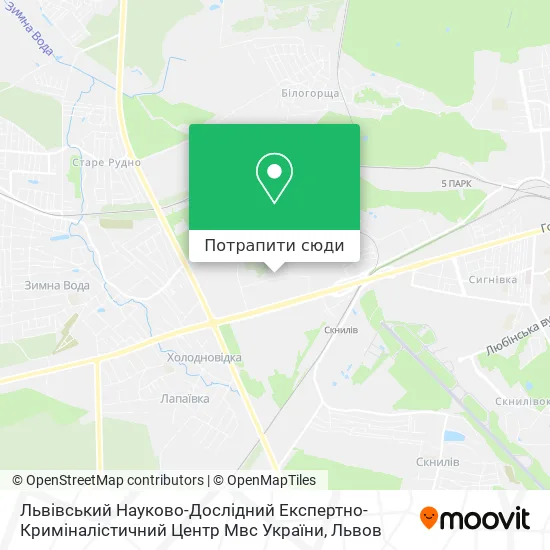 Карта Львівський Науково-Дослідний Експертно-Криміналістичний Центр Мвс України