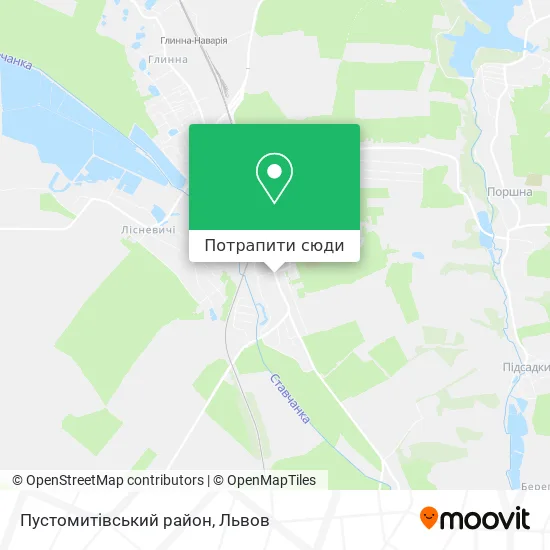 Карта Пустомитівський район