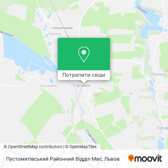 Карта Пустомитівський Районний Відділ Мвс