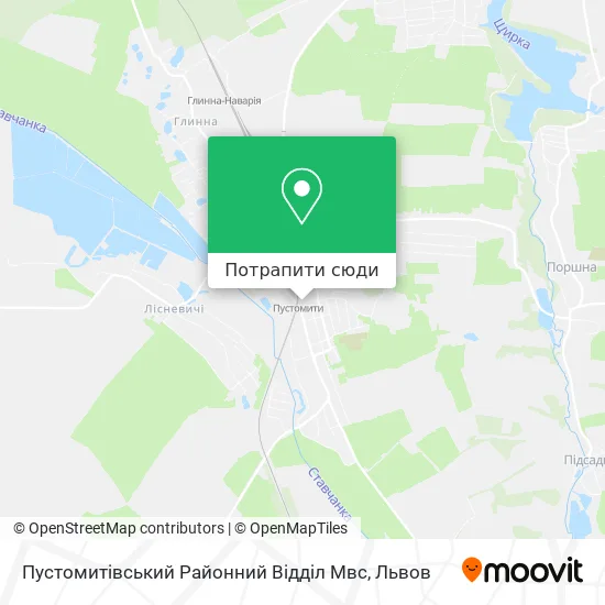 Карта Пустомитівський Районний Відділ Мвс