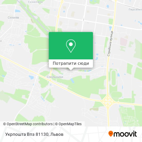Карта Укрпошта Впз 81130