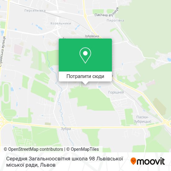 Карта Середня Загальноосвітня школа 98 Львівської міської ради