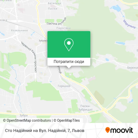 Карта Сто Надійний на Вул. Надійній, 7