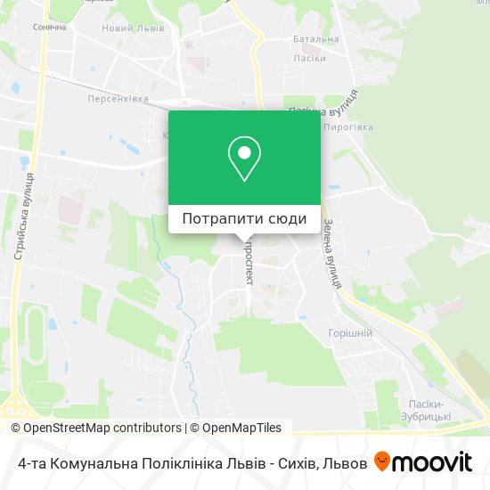 Карта 4-та Комунальна Поліклініка Львів - Сихів