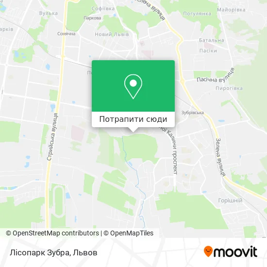 Карта Лісопарк Зубра