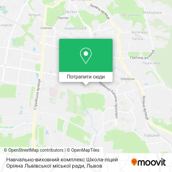 Карта Навчально-виховний комплекс Школа-ліцей Оріяна Львівської міської ради