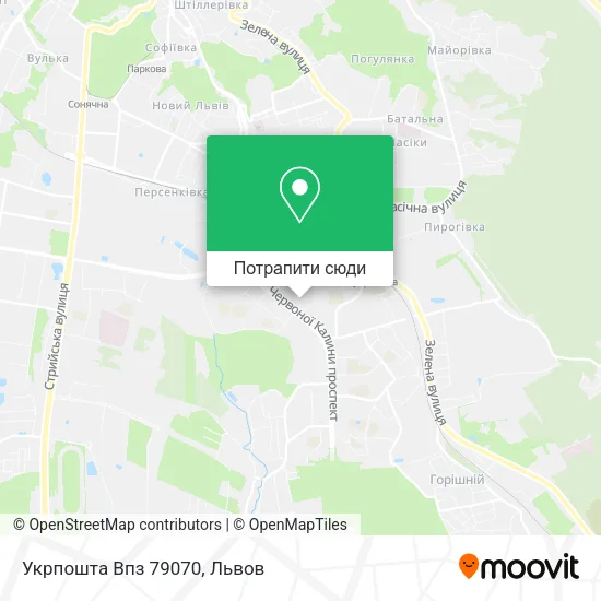 Карта Укрпошта Впз 79070