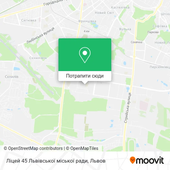 Карта Ліцей 45 Львівської міської ради