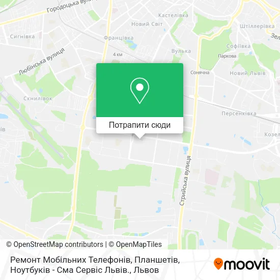Карта Ремонт Мобільних Телефонів, Планшетів, Ноутбуків - Сма Сервіс Львів.