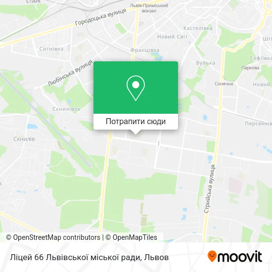 Карта Ліцей 66 Львівської міської ради