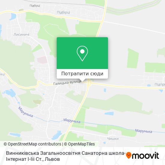 Карта Винниківська Загальноосвітня Санаторна школа-Інтернат І-Ііі Ст.