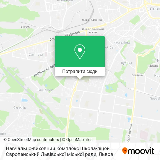 Карта Навчально-виховний комплекс Школа-ліцей Європейський Львівської міської ради