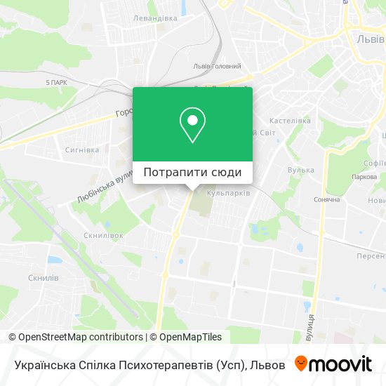 Карта Українська Спілка Психотерапевтів (Усп)