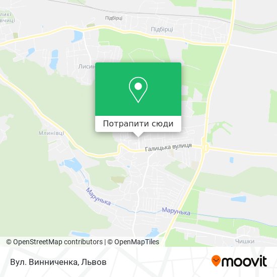 Карта Вул. Винниченка