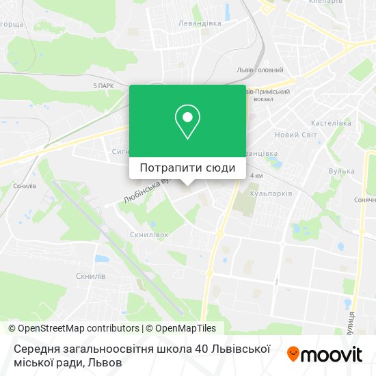 Карта Середня загальноосвітня школа 40 Львівської міської ради