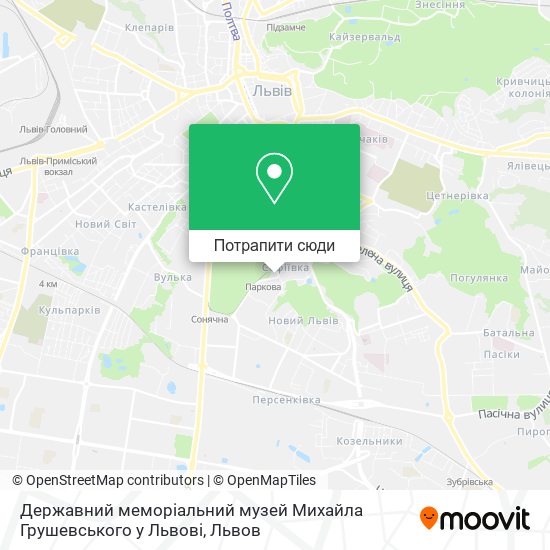 Карта Державний меморіальний музей Михайла Грушевського у Львові