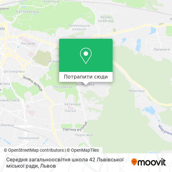 Карта Середня загальноосвітня школа 42 Львівської міської ради