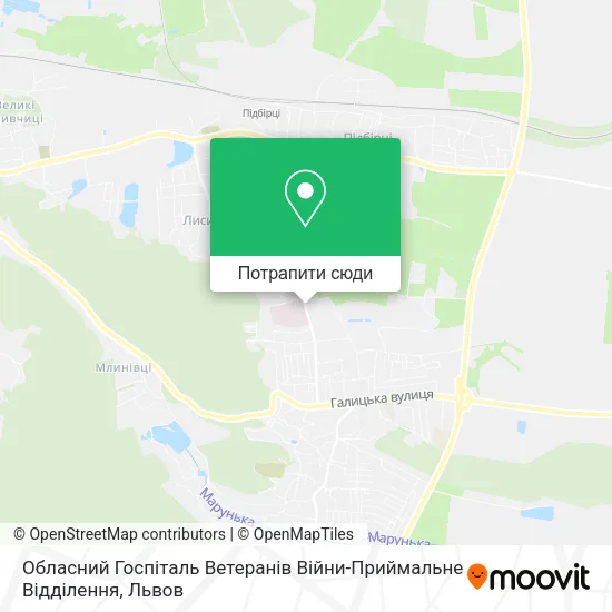 Карта Обласний Госпіталь Ветеранів Війни-Приймальне Відділення