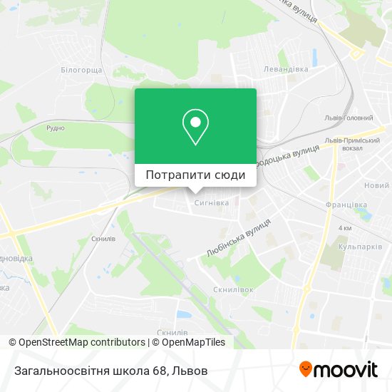 Карта Загальноосвітня школа 68