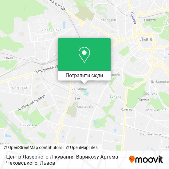 Карта Центр Лазерного Лікування Варикозу Артема Чеховського