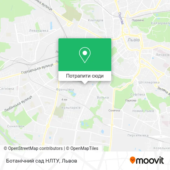 Карта Ботанічний сад НЛТУ