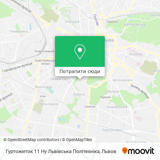 Карта Гуртожиток 11 Ну Львівська Політехніка
