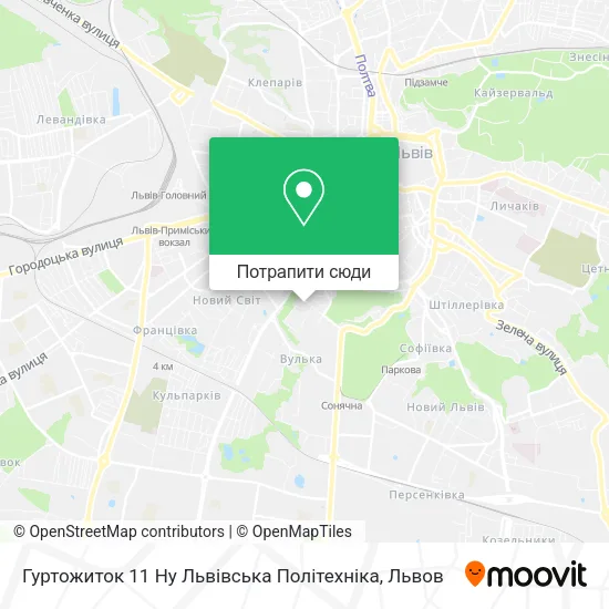 Карта Гуртожиток 11 Ну Львівська Політехніка