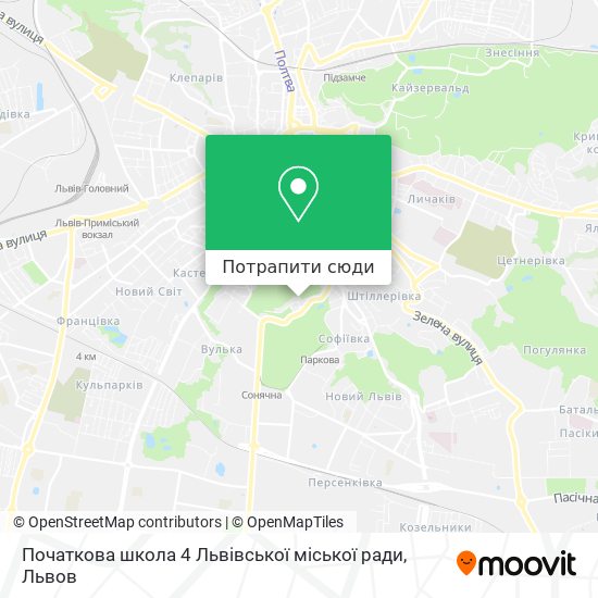 Карта Початкова школа 4 Львівської міської ради