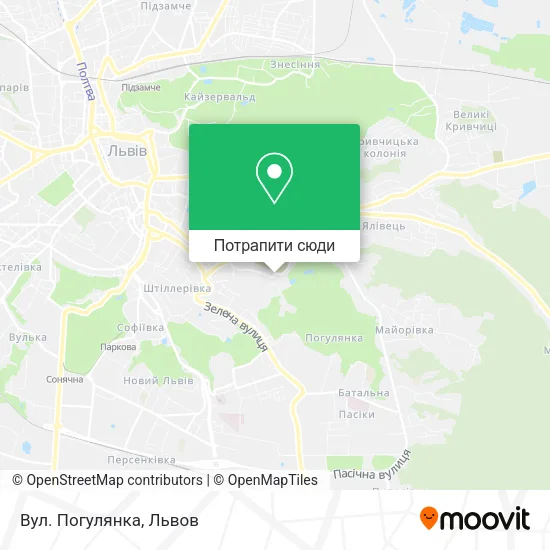 Карта Вул. Погулянка