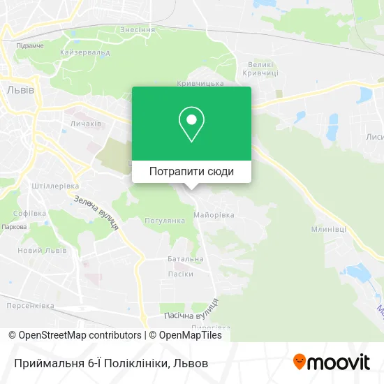 Карта Приймальня 6-Ї Поліклініки